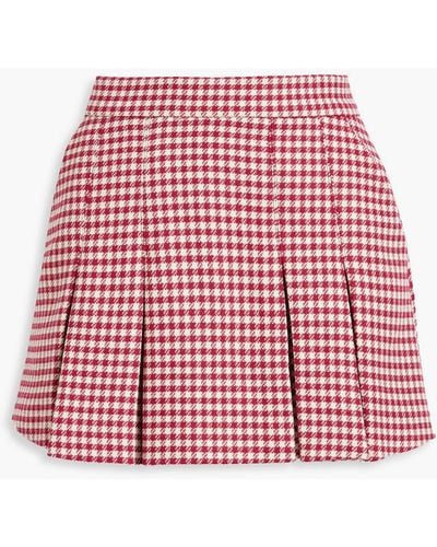 RED Valentino Skirt-effect Houndstooth Tweed Shorts - Red