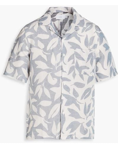 Onia Printed Linen-blend Shirt - Gray