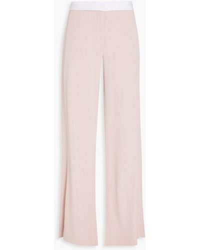 Victoria Beckham Crepe Wide-leg Trousers - Pink