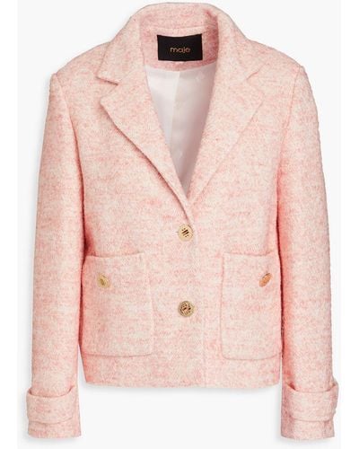 Maje Mélange Tweed Jacket - Pink