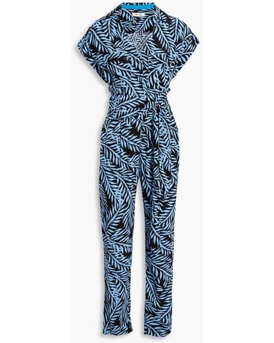 Diane von Furstenberg Benji jumpsuit aus crêpe mit print - Blau