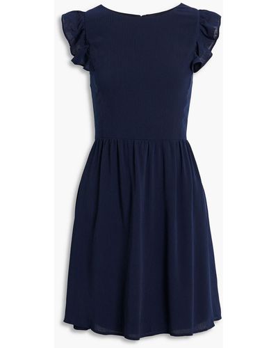 DKNY Gathered Crepon Mini Dress - Blue