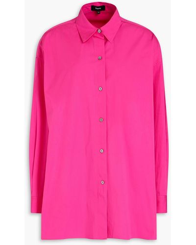 Theory Cotton-poplin Shirt - Pink