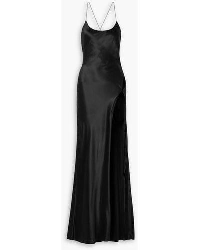 Michael Lo Sordo Crystal-embellished Silk-satin Gown - Black