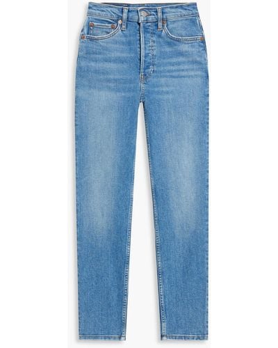 RE/DONE 90s Cropped High-rise Slim-leg Jeans - Blue