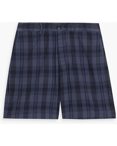 Alex Mill Checked Cotton Shorts - Blue