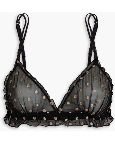 Sheer Mesh Unlined Underwire Bra - Black - Chérie Amour