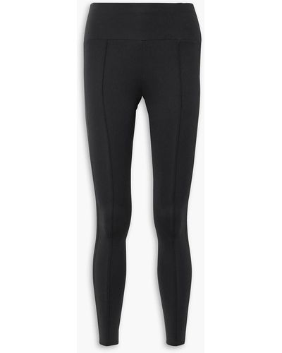 Vaara Nica Satin-trimmed Stretch leggings - Black