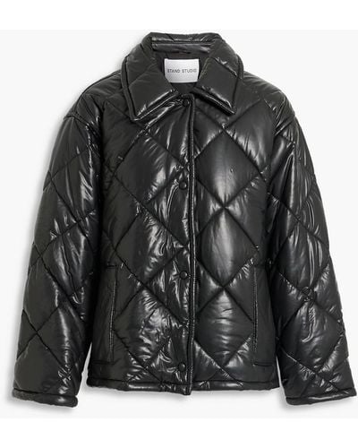 Stand Studio Nikolina Quilted Faux Leather Jacket - Black