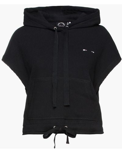The Upside Ribbed Cotton-jersey Hoodie - Black