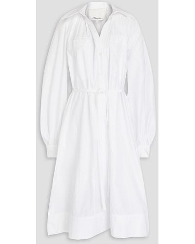 3.1 Phillip Lim Hemdkleid aus baumwollpopeline in midilänge - Weiß