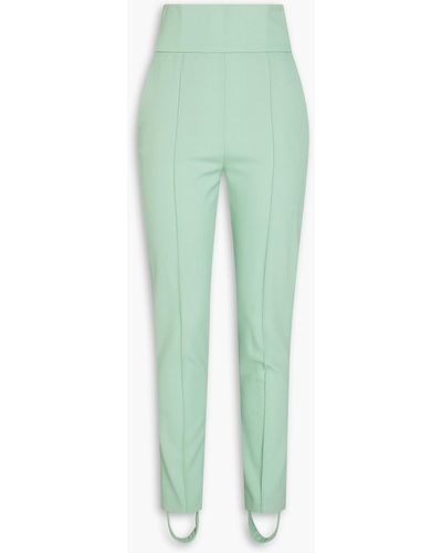 Loulou Studio Pinzon Stretch-wool Tapered Stirrup Trousers - Green