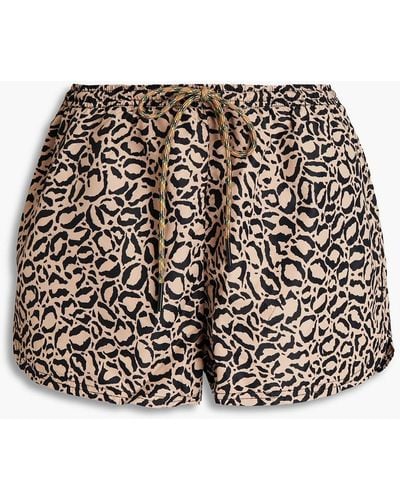 The Upside Efrem shorts aus shell mit leopardenprint - Mehrfarbig