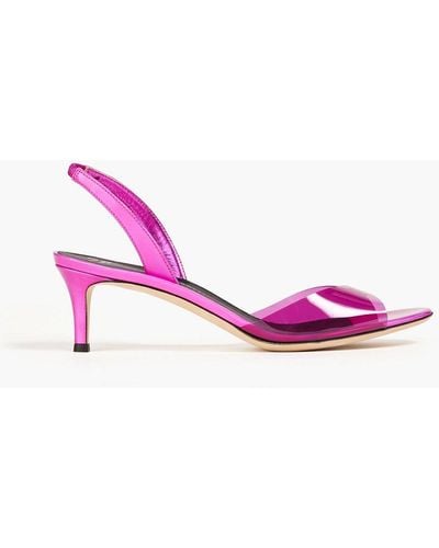Giuseppe Zanotti Lilibeth Plexy Leather-trimmed Pvc Slingback Sandals - Pink