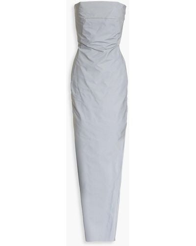 Rick Owens Strapless Reflective-effect Shell Gown - Grey