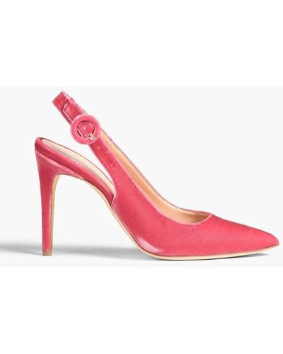 Rupert Sanderson Diana Velvet Slingback Court Shoes - Pink