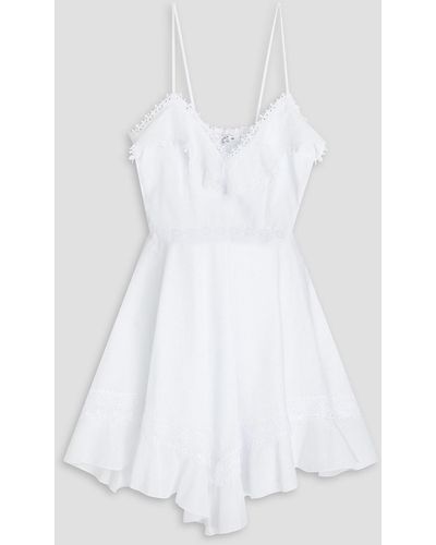 Charo Ruiz Ruffled Cotton-blend Mini Dress - White
