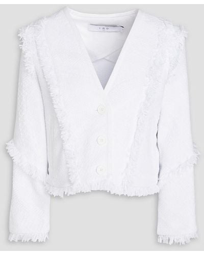 IRO Negila Cropped Bouclé-tweed Jacket - White
