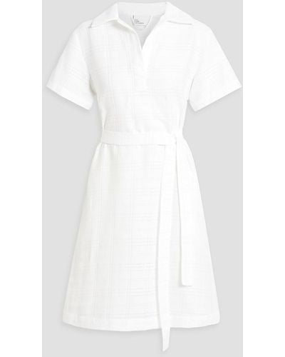 Lisa Marie Fernandez Hemdkleid in minilänge aus baumwoll-jacquard mit gürtel - Weiß