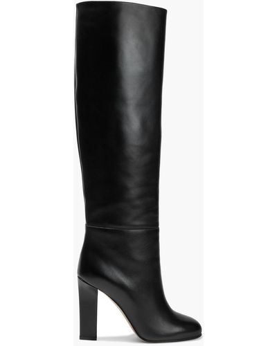 Victoria Beckham Rise Leather Knee Boots - Black