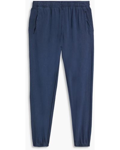 Onia Faded French Cotton-terry Track Pants - Blue