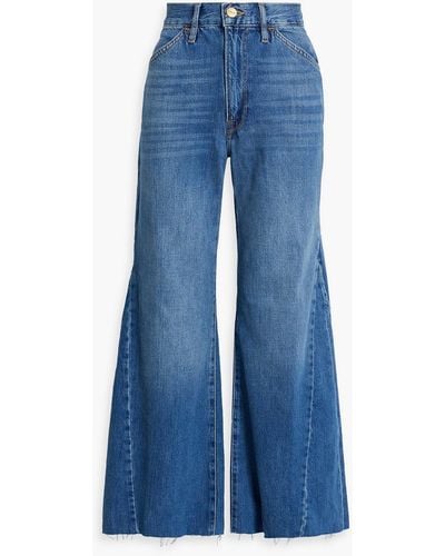 FRAME Le baggy Palazzo Cropped Mid-rise Wide-leg Jeans - Blue