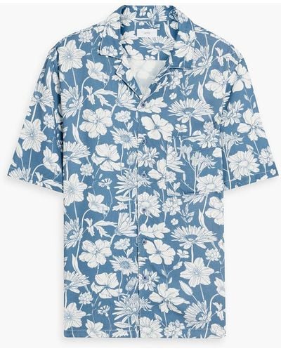 Onia Floral-print Twill Shirt - Blue