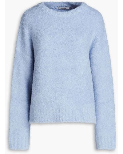 LE17SEPTEMBRE Bouclé-knit Sweater - Blue