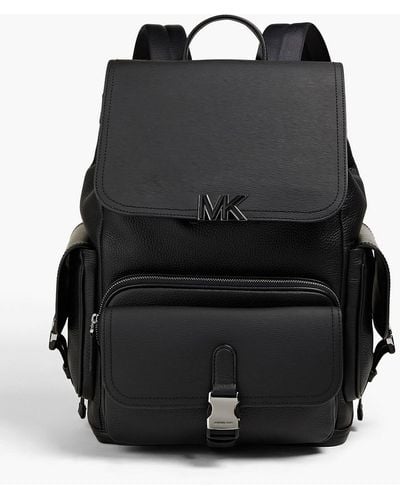 Michael Kors Textured And Pebbled-leather Backpack - Black