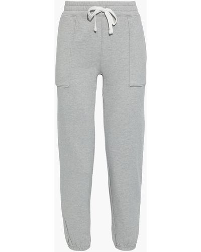 FRAME Mélange French Cotton-terry Track Trousers - Grey
