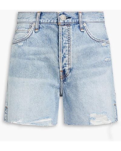 Rag & Bone Distressed Denim Shorts - Blue