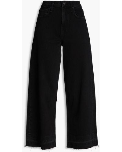 Rag & Bone Andi Cropped High-rise Wide-leg Jeans - Black