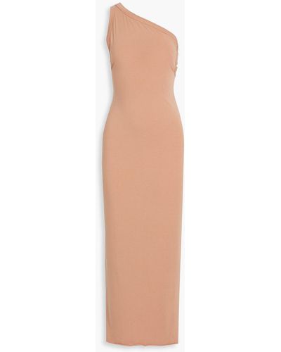The Line By K One-shoulder Stretch Cotton And Modal-blend Jersey Maxi Dress - White