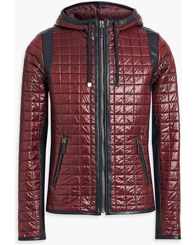 Dolce & Gabbana Leather-trimmed Quilted Shell Hooded Jacket - Red