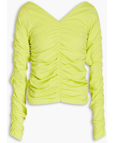Helmut Lang Ruched Jersey Top - Green