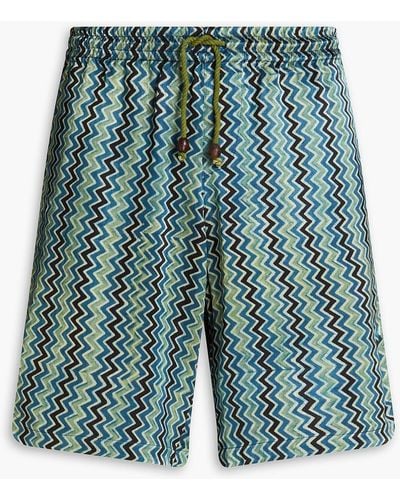 SMR Days Hiri Printed Silk Drawstring Shorts - Blue