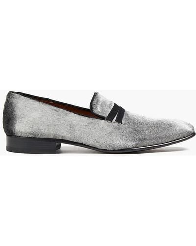 Malone Souliers Miles Calf Hair Loafers - Metallic