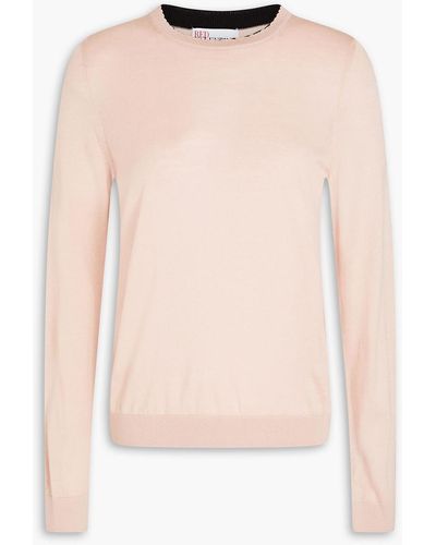 RED Valentino Scalloped Wool, Silk And Cashmere-blend Jumper - Pink