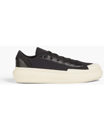 Y-3 Ajatu Court Shell And Leather Sneakers - Black