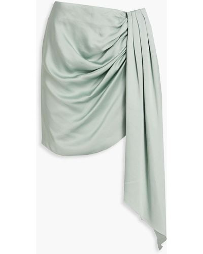 Jonathan Simkhai Mae Draped Satin-crepe Mini Skirt - Green