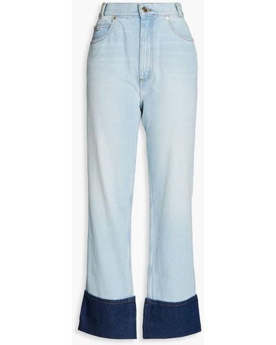 Sandro Two-tone High-rise Tapered Jeans - Blue