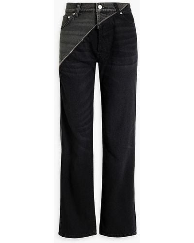 EB DENIM Gemini Zip-embellished High-rise Straight-leg Jeans - Black
