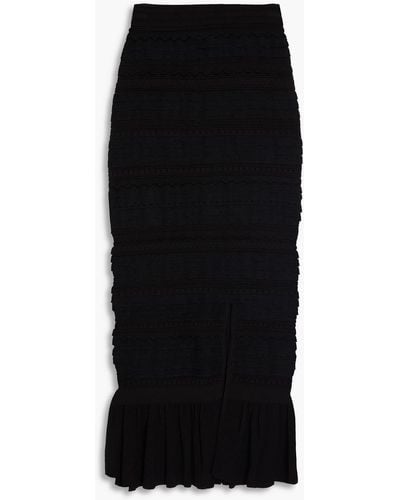 Sandro Crochet Midi Skirt - Black