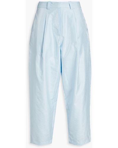 Stella Nova Jill Cropped Taffeta Tapered Trousers - Blue