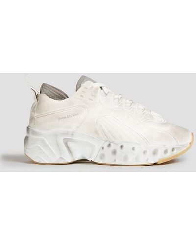 Acne Studios Distressed Suede exaggerated-sole Sneakers - White