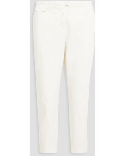 Fabiana Filippi Cropped Cotton-blend Twill Slim-leg Pants - White