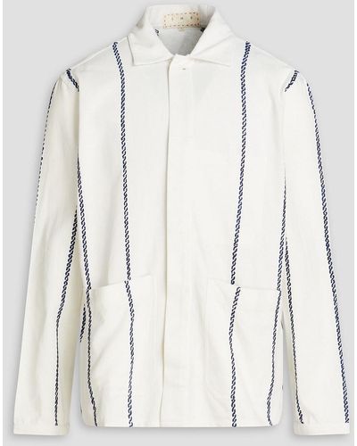SMR Days Striped Cotton-jacquard Shirt - White