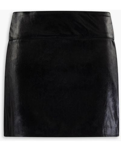Enza Costa Coated Faux Leather Mini Skirt - Black