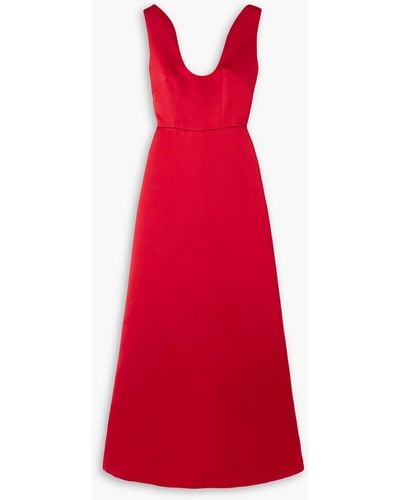 Emilia Wickstead Filippa Pleated Bustled Duchesse-satin Dress - Red