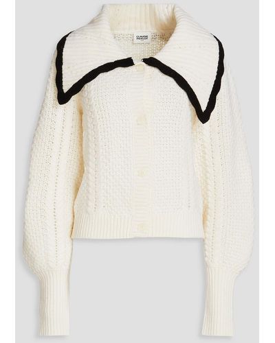 Claudie Pierlot Cable-knit Wool-blend Cardigan - Natural